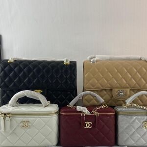 Quilted Shoulder Bags - Black, Tan, White, Red, Silver